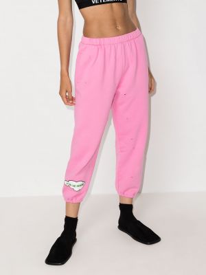 Sportovní kalhoty s oděrkami Natasha Zinko růžové
