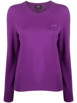 Вълнен пуловер A.p.c. виолетово