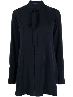 Bluza s čipko Yohji Yamamoto modra