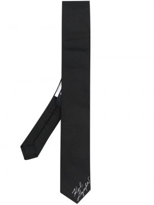 Cravată de mătase cu imagine Karl Lagerfeld negru