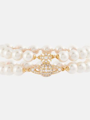 Bílý náramek s perlami Vivienne Westwood