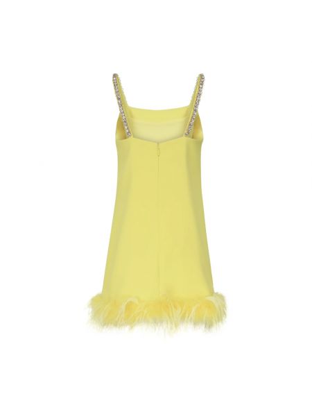 Mini vestido con plumas de plumas Pinko amarillo
