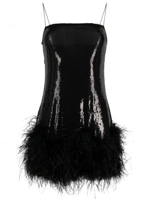 Mini obleka s perjem Atu Body Couture črna