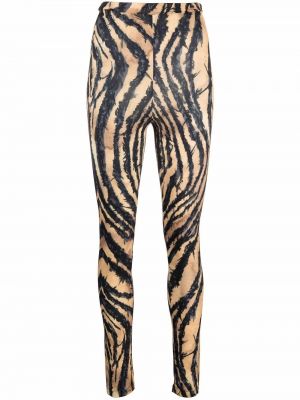 Legíny s potlačou so vzorom zebry Roberto Cavalli
