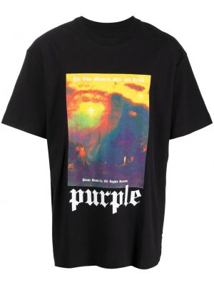Bombažna majica s potiskom Purple Brand