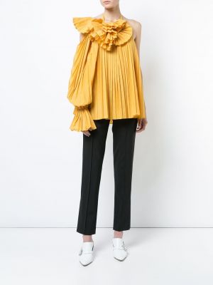 Blusa plisada Rosie Assoulin amarillo