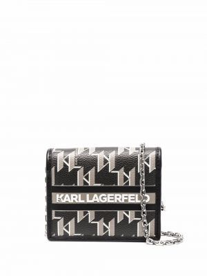 Stripete liten lommebok Karl Lagerfeld svart