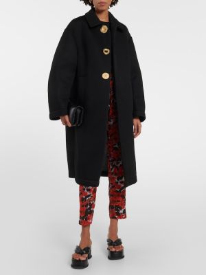 Oversized krátký kabát Dries Van Noten černý