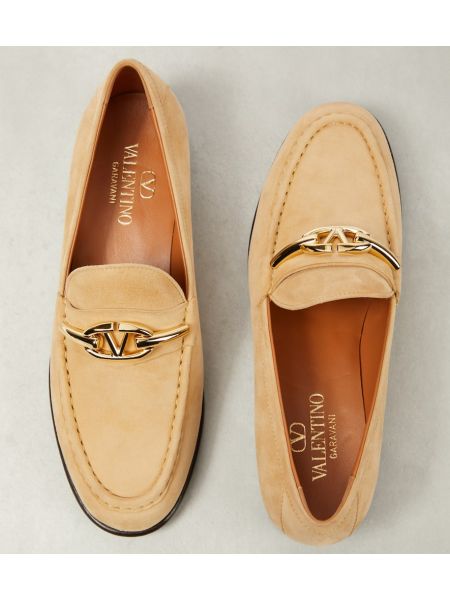 Seemisnahksed loafer-kingad Valentino Garavani beež