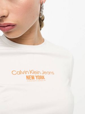 Топ с вырезом Calvin Klein белый