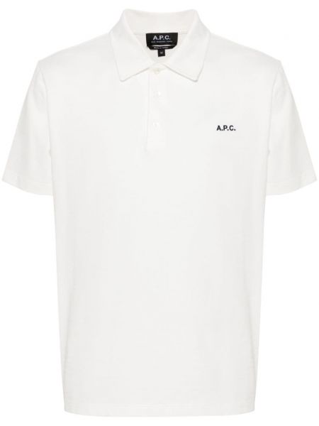 Памучна поло тениска A.p.c. бяло