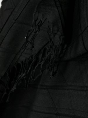 Schal mit fransen mit plisseefalten Emporio Armani schwarz