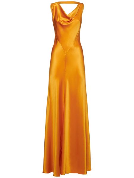Midi šaty Alberta Ferretti - Oranžová
