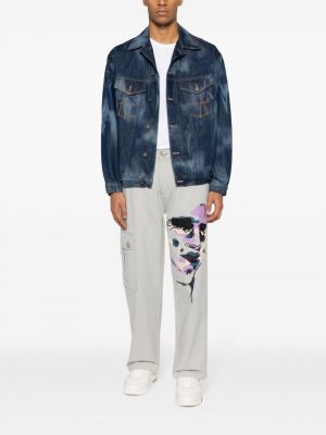 Straight jeans mit stickerei Kidsuper grau