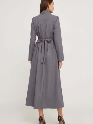 Oversized vlněné dlouhé šaty Answear Lab šedé