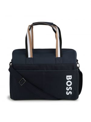Чанта с принт Boss Kidswear синьо