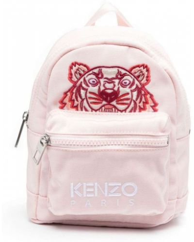 Раница бродирана с тигров принт Kenzo розово