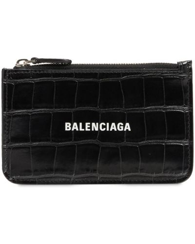 Kožená peněženka na zip Balenciaga černá