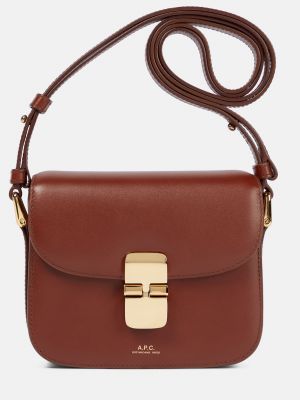 Кожаная сумка через плечо Grace Mini A.P.C. коричневый