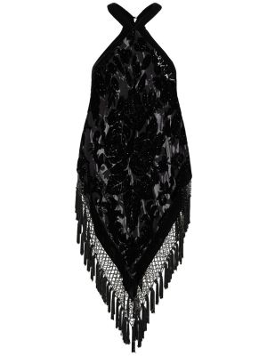Viskózové hedvábné mini šaty Isabel Marant černé