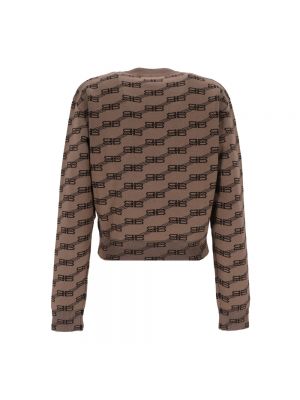 Sweter z okrągłym dekoltem Balenciaga brązowy