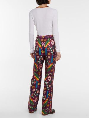 Jedwabne proste spodnie w kwiatki Gabriela Hearst