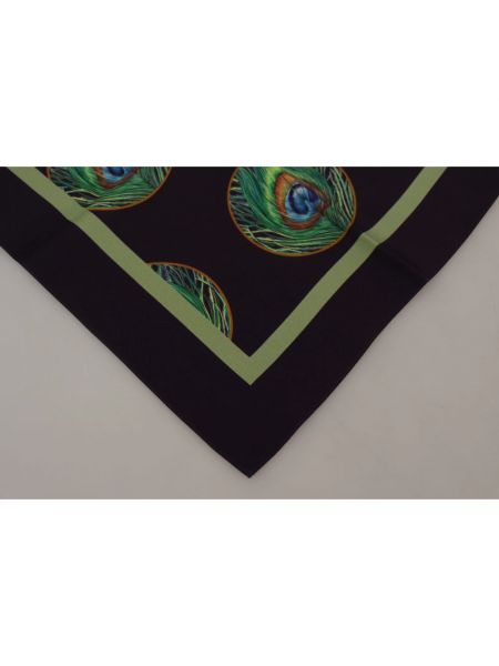 Bufanda de seda con plumas con bolsillos Dolce & Gabbana negro