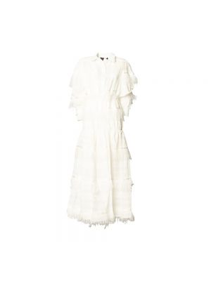 Sukienka długa w piórka Giulia N Couture biała