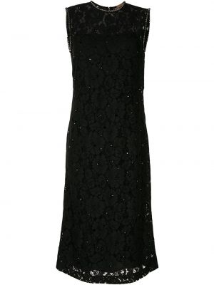 Vestido de cóctel ajustado de flores de encaje Nº21 negro