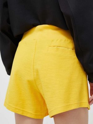 Pantaloni cu talie înaltă din bumbac Adidas galben