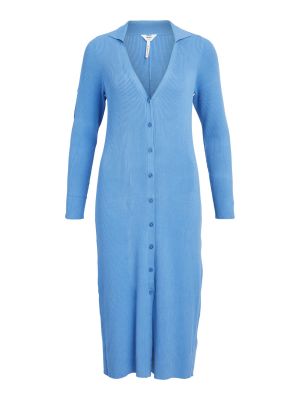 Pletené pletené šaty Object modrá