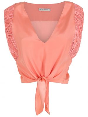 Блузка с завязками Martha Medeiros, оранжевая