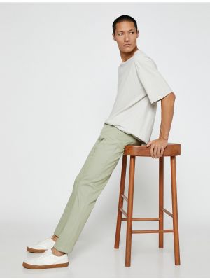 Spodnie slim fit Koton zielone
