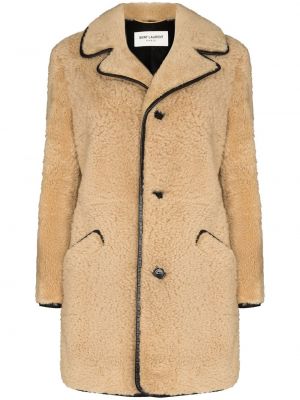 Manteau de fourrure en cuir Saint Laurent
