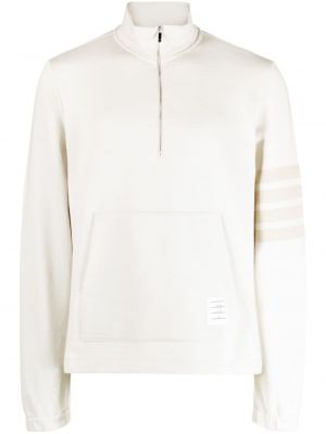 Svītrainas džemperis ar rāvējslēdzēju Thom Browne balts
