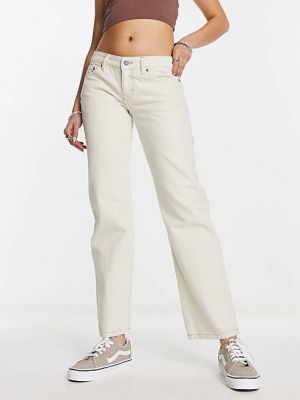 Прямые джинсы с низкой талией Weekday белые