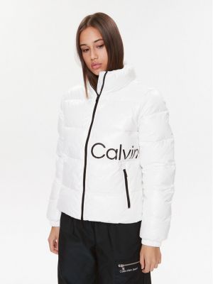 Pernata traper jakna slim fit Calvin Klein Jeans bijela