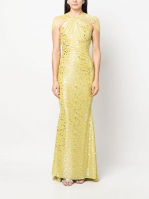 Kleid mit print Talbot Runhof gelb
