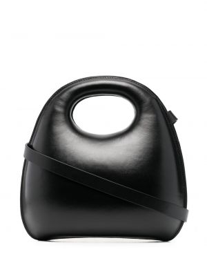 Usnjena nakupovalna torba Lemaire črna