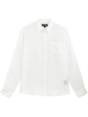 Lniana haftowana koszula Vilebrequin biała