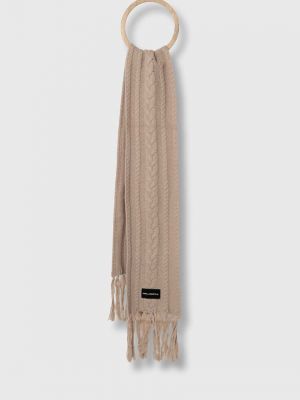 Бежевый однотонный шерстяной шарф Karl Lagerfeld