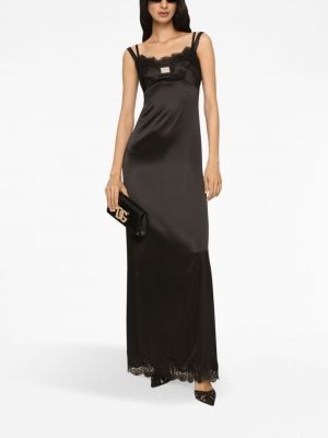 Krajkové saténové večerní šaty Dolce & Gabbana