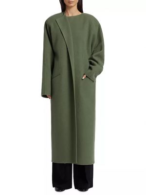 Кашемировое пальто The Row зеленое