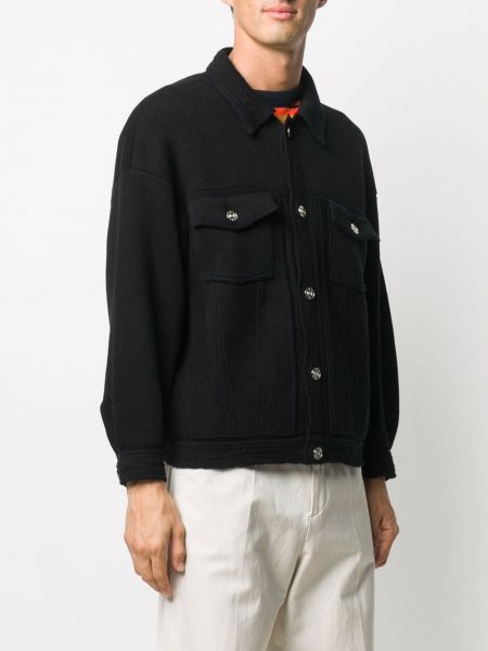 Dzianinowa kurtka jeansowa oversize Barrie czarna