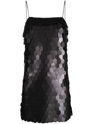 Коктейлна рокля с пайети Rotate черно