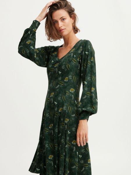 Платье из джерси из джерси Fransa зеленое