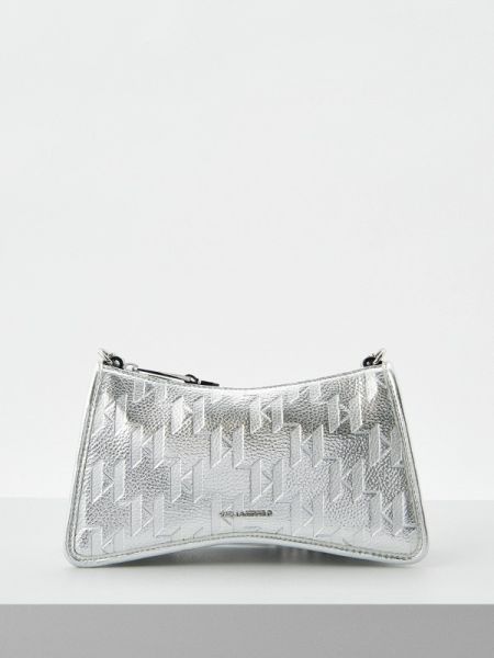 Серебряная сумка через плечо Karl Lagerfeld