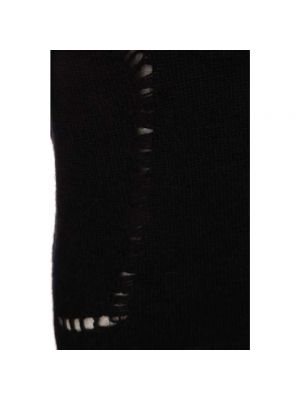 Jersey cuello alto desgastado de tela jersey Saint Laurent negro