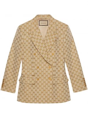 Žakárové bavlněné lněné sako Gucci