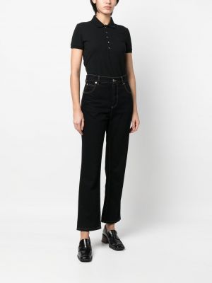 Siuvinėtas polo marškinėliai Lauren Ralph Lauren juoda